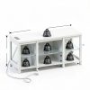 Furinno Farmhouse TV Stand Charging Station Open Shelves-2
