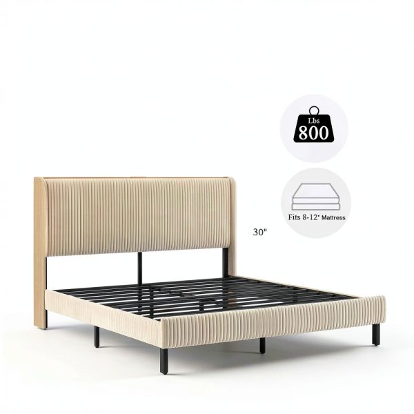 LUCKY ONE King Platform Bed Storage USB Charging Station-9