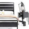 Winado Platform Bed Frame LED Headboard USB Charging Station-3