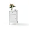 Costway Bedside Table with Charging Station Flip Top Design-4
