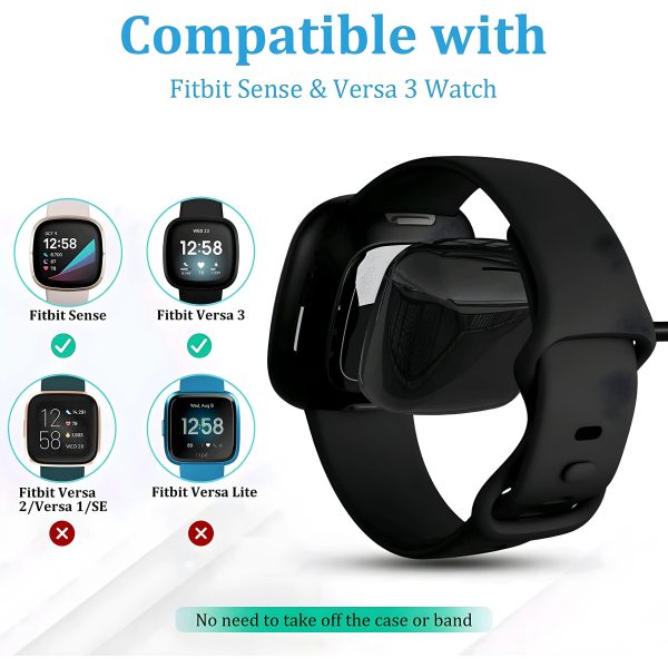 Fitbit Sense Versa 3 Charger TPE TPU Tangle Free Safe-2