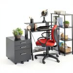 GOODSILO Modern Writing Desk USB Charging Storage Drawers-0