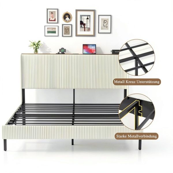 LUCKY ONE King Platform Bed Storage USB Charging Station-6