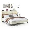 LUCKY ONE King Platform Bed Storage USB Charging Station-2