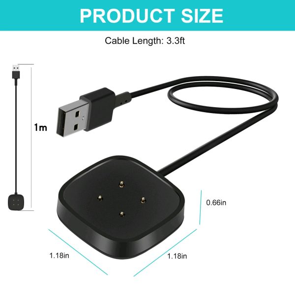 Fitbit Sense Versa 3 Charger TPE TPU Tangle Free Safe-1