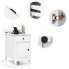 Costway Bedside Table with Charging Station Flip Top Design-7