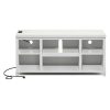 Furinno Farmhouse TV Stand Charging Station Open Shelves-5