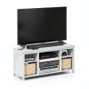 Furinno Farmhouse TV Stand Charging Station Open Shelves-1